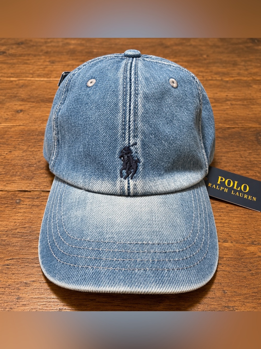 Polo Ralph Lauren Light Blue Denim Adjustable Baseball Cap Hat NWT